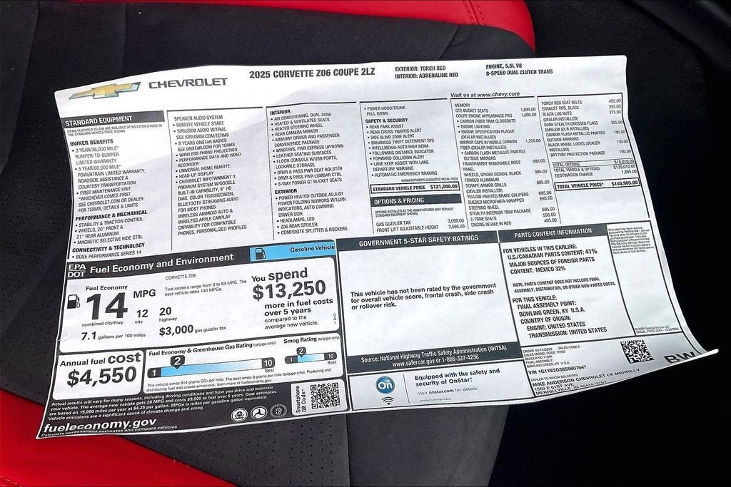 2025 Chevrolet Corvette Z06 2LZ