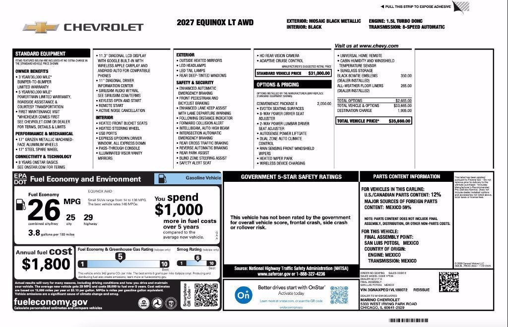 2027 Chevrolet Equinox LT